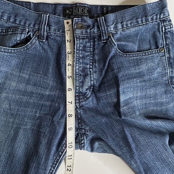 Men Rude 32/30 Skinny Button-fly Blue Jeans - Picture 6 of 14